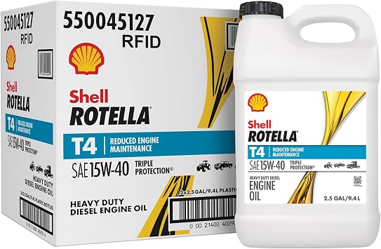 Shell Rotella T4 Triple Protection 15W-40 Motor Oil, 2.5 Gallon 2 Pack