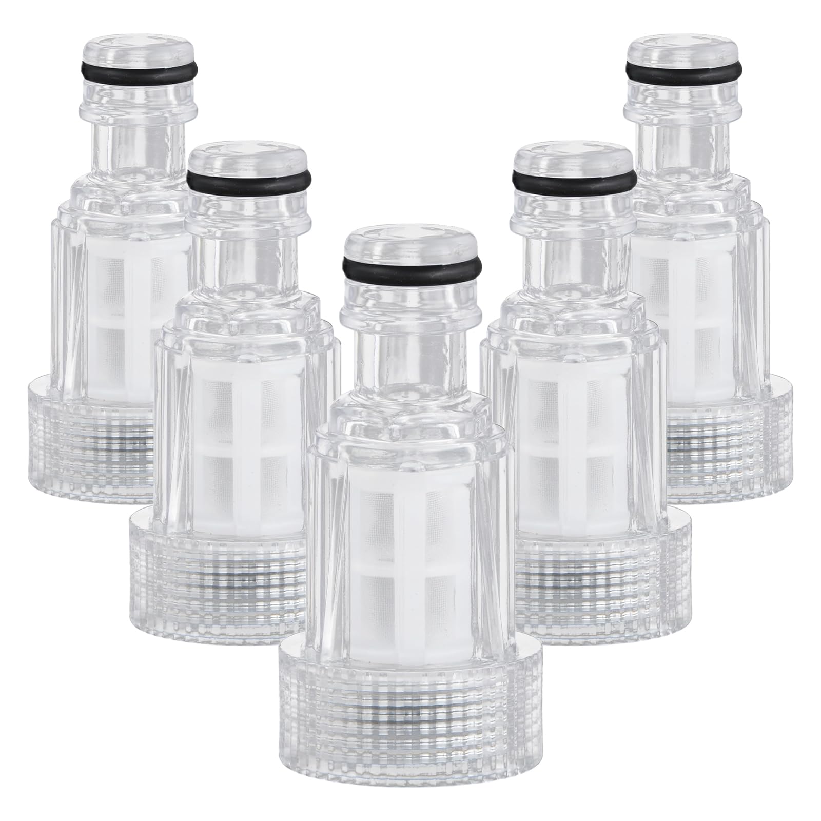 5 Pcs Pressure Washer Water Filter, Garden Hose Filter, 3/4 Inch Water Pipe Joint Connector, Portable Water Inlet Car Washing Machine Filter Connector, Pressure Washer Spares