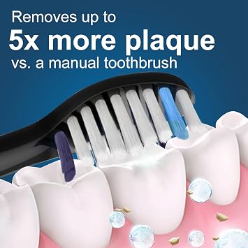 8pcs Toothbrush Heads Compatible with Philips Sonicare Electric Toothbrush, 4pcs Precision Clean and 4pcs Whitening Clean Brush Heads,Black