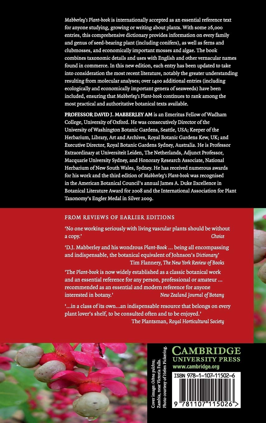 Mabberley's Plant-Book: A Portable Dictionary of Plants, their Classification and Uses