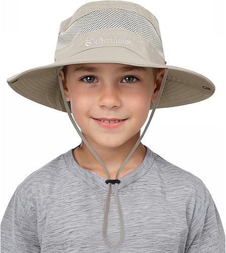 Vista 28 de Kids Sun hat for Girls Boys Outdoor Breathable Sun Protection UPF 50+ Cap Wide Brim Summer Beach Bucket hat