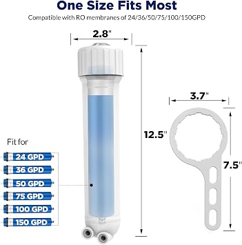 Membrane Solutions 1812/2012 RO Housing Kit for 24-150 GPD RO Membranes