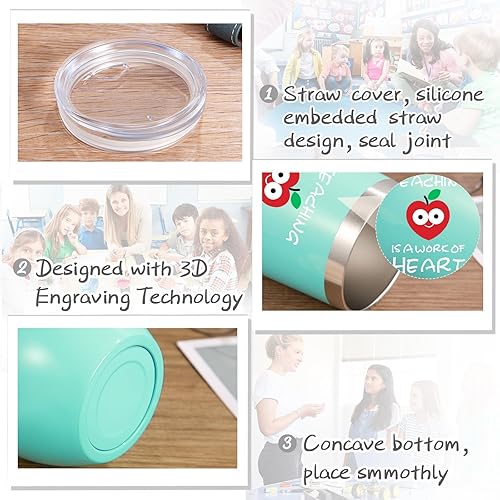 Miniatura 5 de Geiserailie Set de regalo de agradecimiento al profesor, regalo de graduación para profesores, vaso para profesores, bolsa de maquillaje, llavero