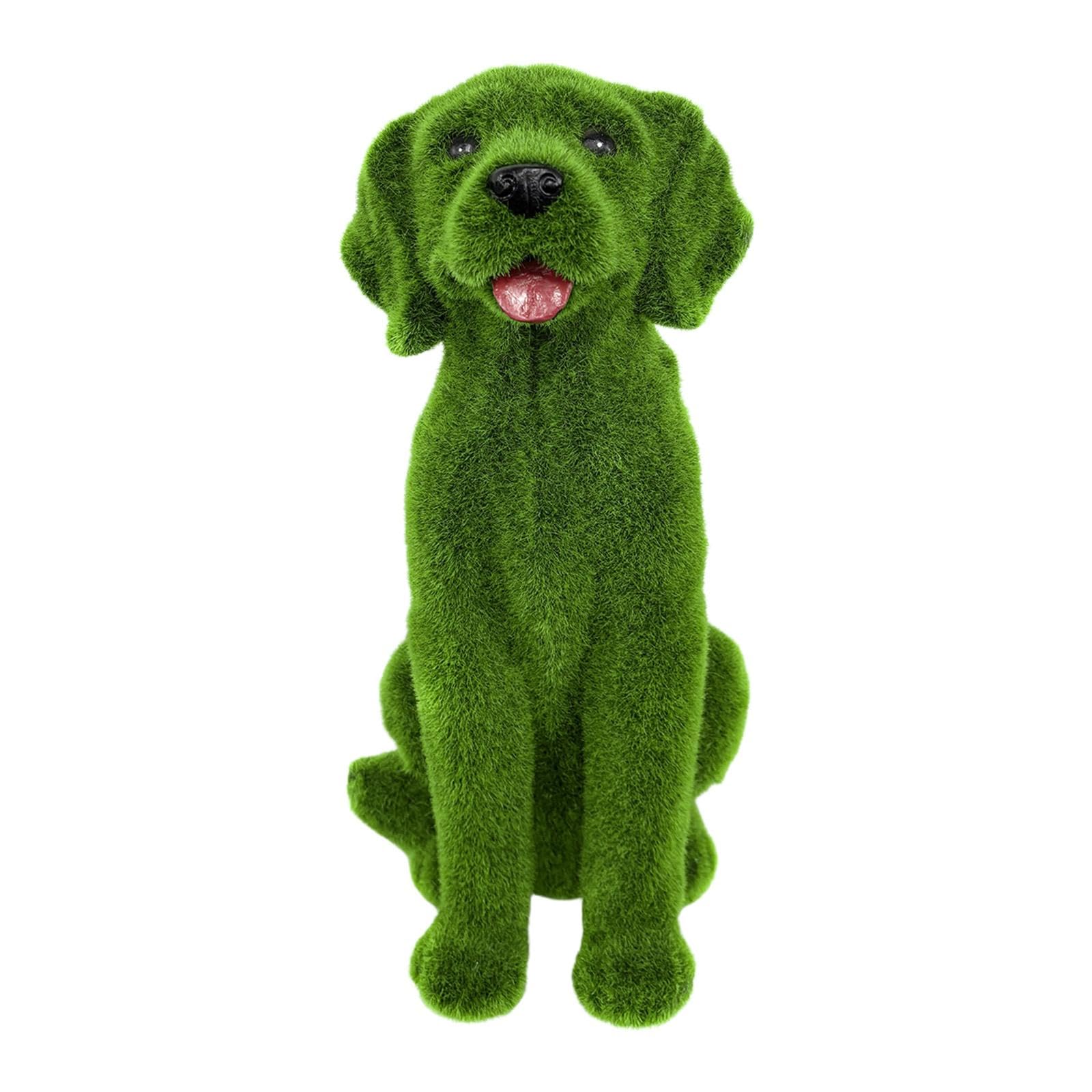 Statua Cane Decorativa Cane Adorabile Flocked Scultura Resina Ornamento Animale Artigianale Collezione Decorativa Idrorepellente Adatta a Regalo Casa, 18 Cm X 23 Cm X 35 Cm