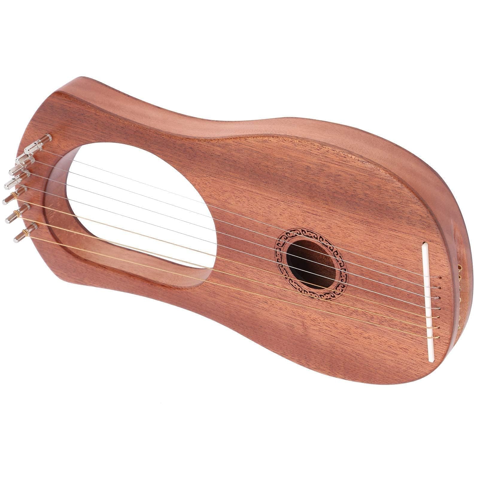 Arpa de lira Arpa peque?a port¡§¡étil Palisandro Cuerda estable duradera Llave giratoria port¡§¡étil Madera 7 Instrumento de Arpas Instrumentos de cuerda