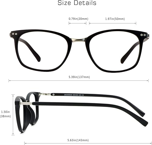 Miniatura 3 de Lentes de bloqueo de luz azul para mujereshombres, antifatiga visual, lectura de computadora, anteojos de TV, elegante marco cuadrado, antirreflejos