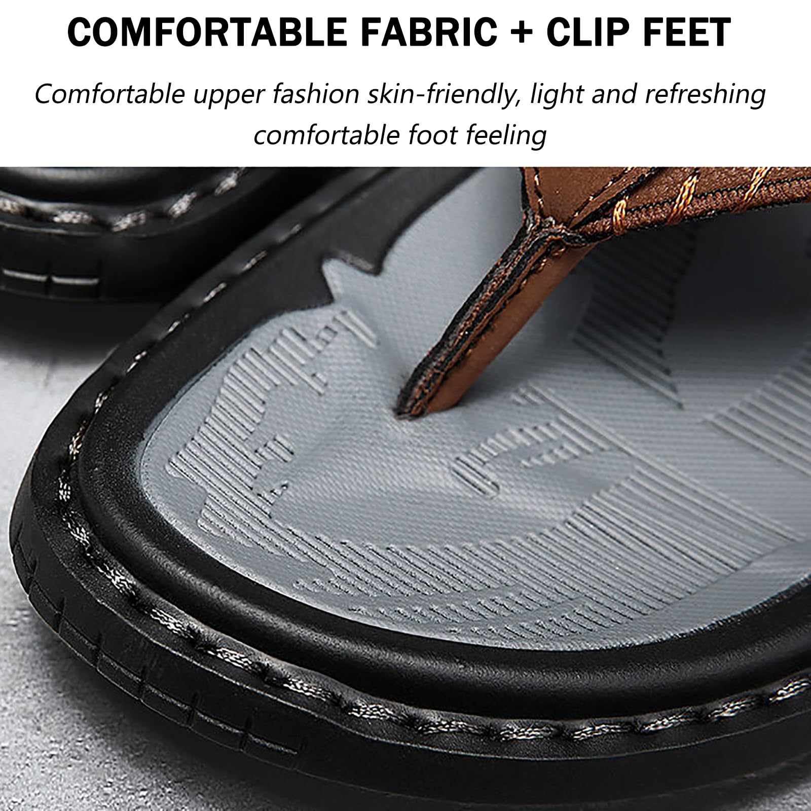 Chanclas Cuero para Hombre Verano Exterior Sandalias de Playa Zapatillas de Montaña Senderismo(Size:38 EU,Color:Marrón)