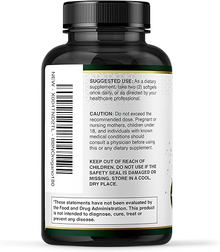 Miniatura 3 de Built by Nature Aceite de orégano con aceite de semilla negra - Cápsulas de aceite de orégano - Suplemento de apoyo inmunológico - Antioxidantes