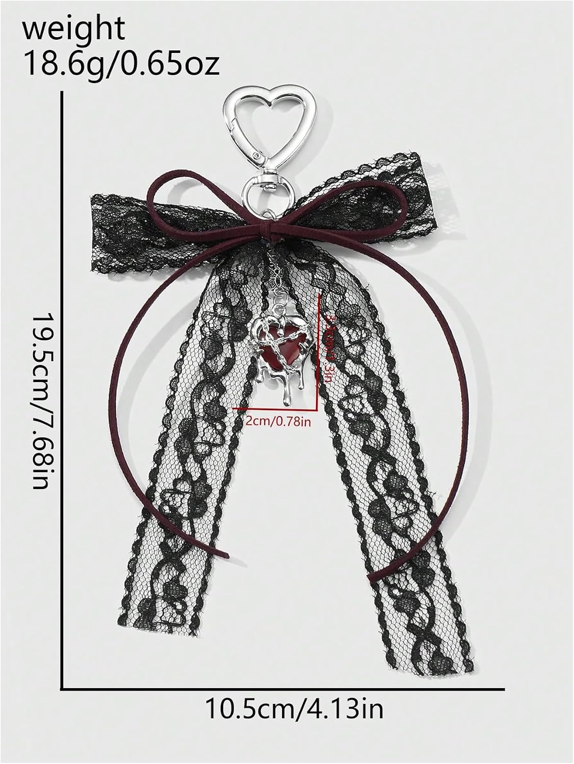 MakeMeChic Women's Cute Bag Charms Bow Ribbon Metal Keychain for Purse image 5