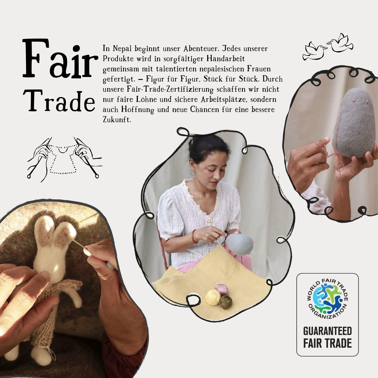 Gry & Sif Fatto a mano e certificato equo e solidale | Elegante design danese X artigiani nepalesi | Corona con bacche bianche e ghiande