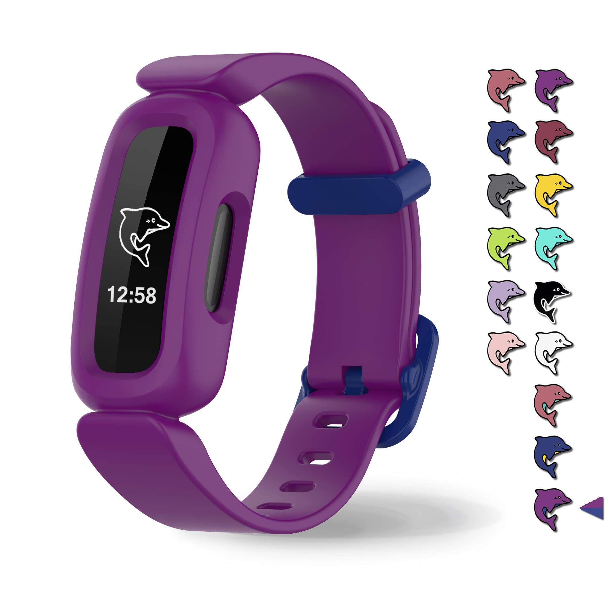 Aroloxta Bands Compatible with Fitbit Ace 3, Waterproof Soft Slilcone Colorful Ace 3 Straps for Boys Girls Bracelet Accessories Sports Watch Replacement Band for Fitbit Ace 3