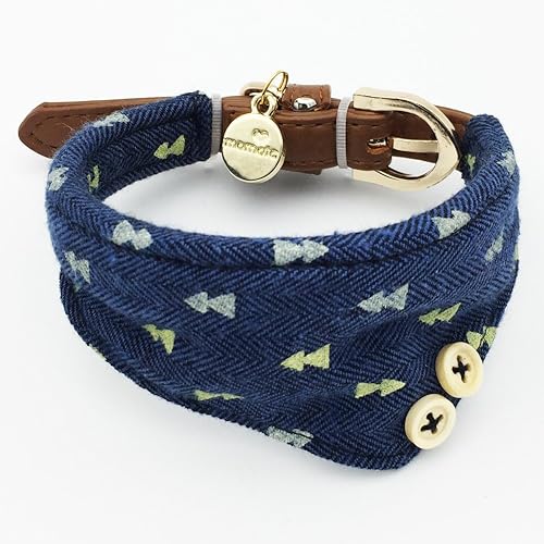 Collar de disfraz de perro pequeño  Collar bandana de gatito a cuadros para Halloween  Taza de té Yorkie Chihuahua accesorios de ropa, ajustable