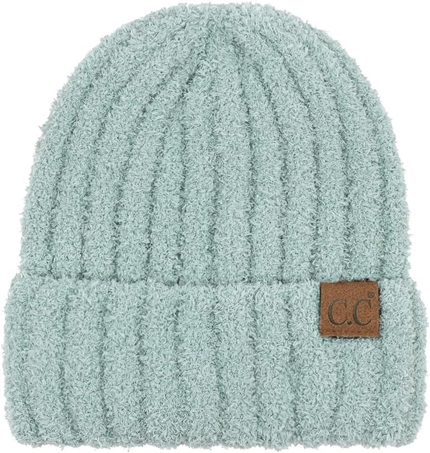 C.C Fuzzy Beanie for Women Unisex - Acrylic Stretchable Soft Warm Knit Winter Skully Hat