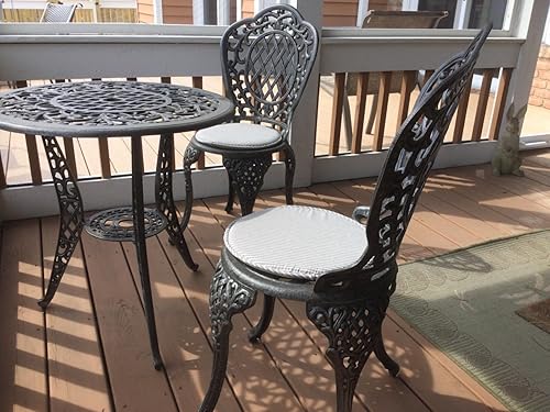 Miniatura 4 de Cojines redondos para sillas de cocina, comedor, con lazos, paquete de 4 cojines antideslizantes para sillas de taburete alto, asiento de bar