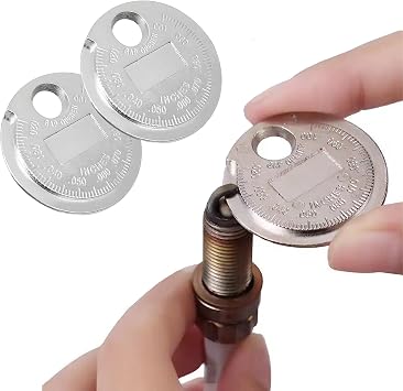 Spark Plug Measuring Tool, Zinc Alloy Measuring Wire Spark Plug Gap Gauge Tool Scaled from 0.020" to 0.100", Portable Spark Plug Adjustment Tool, Gap Measuring Tool Car Accessories 2PCS