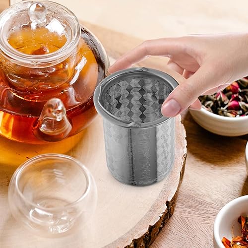 Miniatura 8 de Luxshiny 3 coladores de té para tetera de té suelta de repuesto de malla de acero inoxidable filtro infusor de té 2.8 in filtro de cesta de té para
