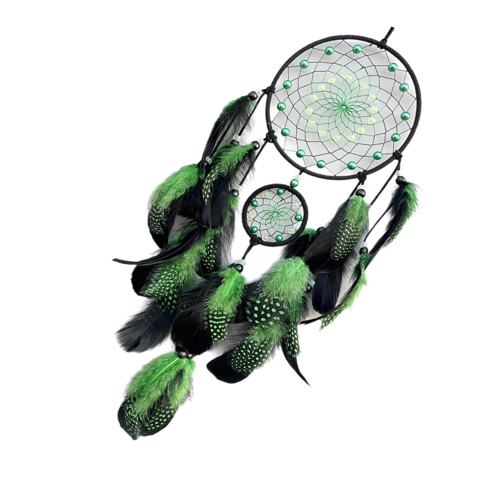 Feathered Tassels Dreamcatchers with Glowing in Dark Beads Windchimes for Bedroom or Living Room Wall Hanging Decors Bedroom Hanging Ornament