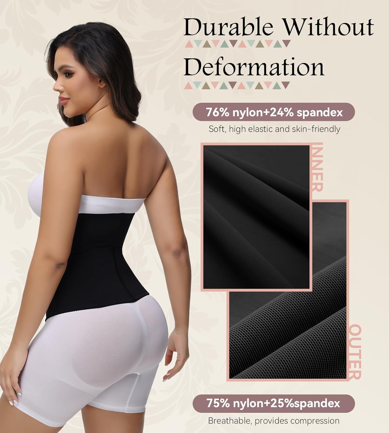 SHAPSHE Corset Top Waist Trainer Shaper Cincher Womens Corset Shapewear Black Going Out Underbust Faja Body Shaper with Hooks - Image 6