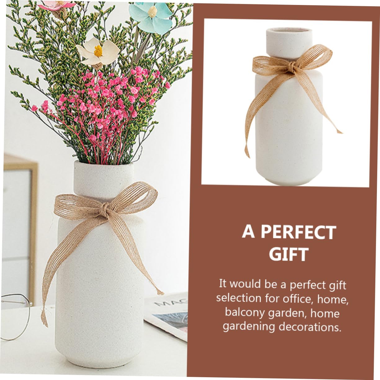 Alipis Vaso in Ceramica Per Fiori Decorativo Decorazione Per La Casa Contenitore Per Fiori Estetico Vaso Semplice Per Scrivania