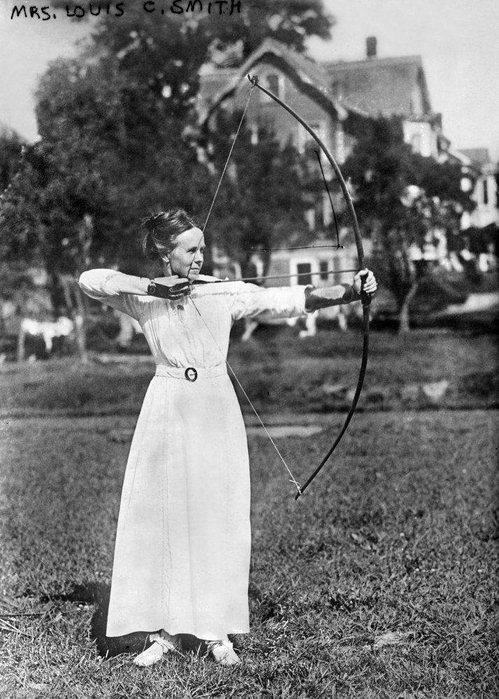 Archery C1915 Nmrs Louis C Smith Wife Of The American Archer Photographed Taking Aim With A Bow And Arrow Photograph C1915 Poster Print by (24 x 36)