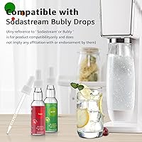 Vista 2 de Pipetas con cuentagotas de vidrio compatibles con SodaStream Bubly Bubbly Drops sabores para accesorios Soda Stream (blanco, 3 unidades)