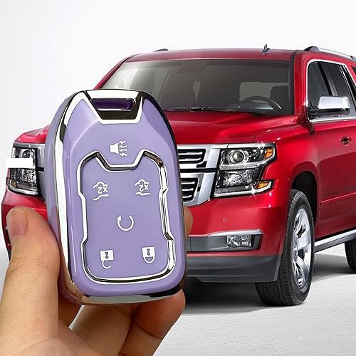 Miniatura 10 de Yuebutor Funda para llavero compatible con Chevy Chevrolet Silverado Suburban Tahoe Gmc YukonYukon XL Terrain Acadia accesorios protectores de