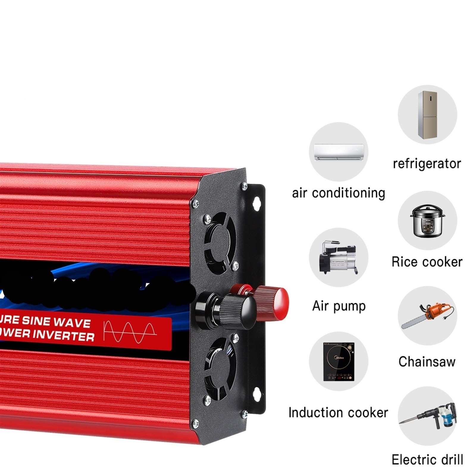 Falownik sinusoidalny DC12V/24V 1600W 2500W 3500W Wysoka moc samochodowa AC Napięcie 50/60HZ Konwerter Transformator solarny Kemping na świeżym powietrzu