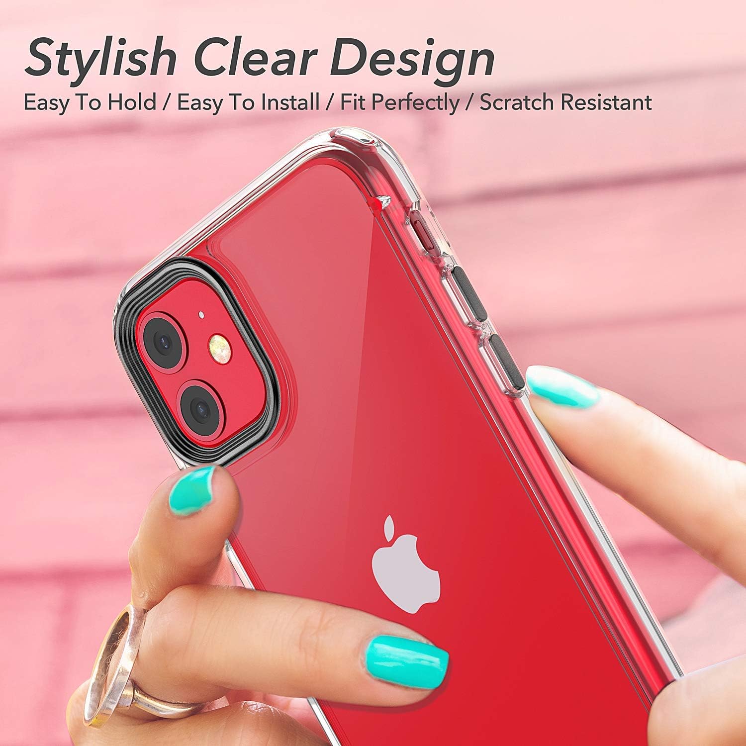 YOUMAKER Stylish Crystal Clear Case for iPhone 11, Anti-Scratch Shock Absorption Slim Fit Drop Protection Premium Bumper Cover Case for iPhone 11 6.1 inch (Black)