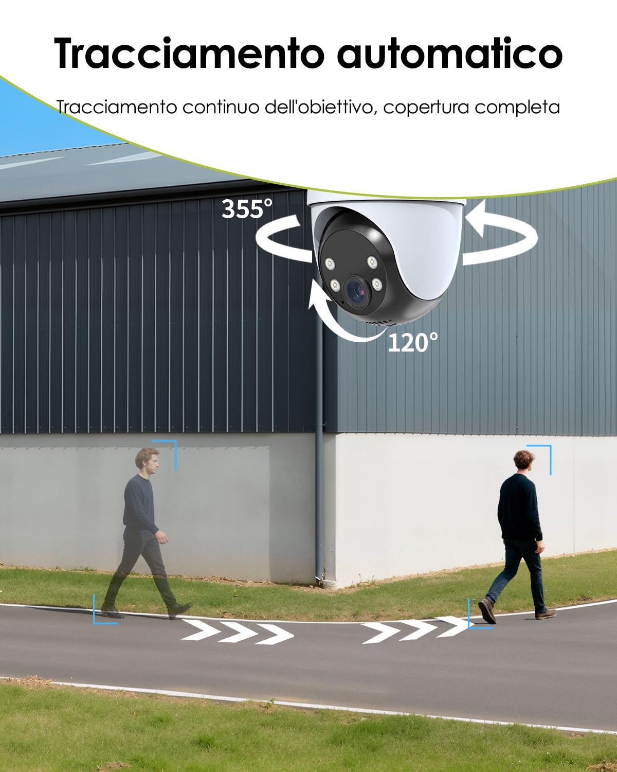 ieGeek 24/7 Registrazione AOV 4G Telecamera Esterno con SIM Senza WiFi | Tracciamento Automatico, Rilevamento AI, Visione Notturna 25m, Memoria 512GB, 5W Pannello Solare, 10000mAh Batteria, IP65