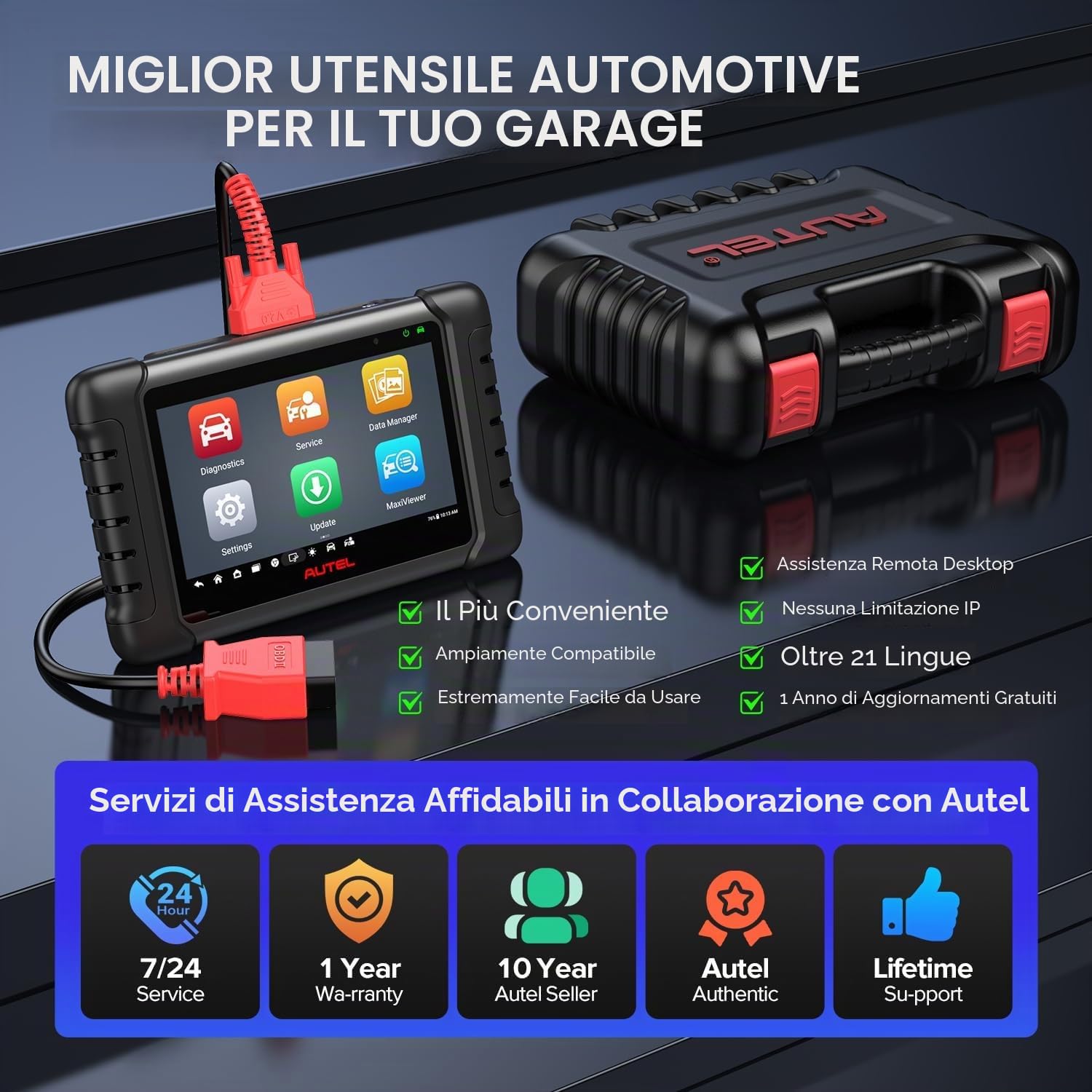 Autel MaxiCheck MX808S Diagnosi Auto: 2026 Più Recente di MK808S MK808BT, Bidirezionale Scanner come MK900 MX900 MK900BT, 3K+ Test Attivi, 28+ Reset, Tutti i Sistemi Diagnostici, OS11
