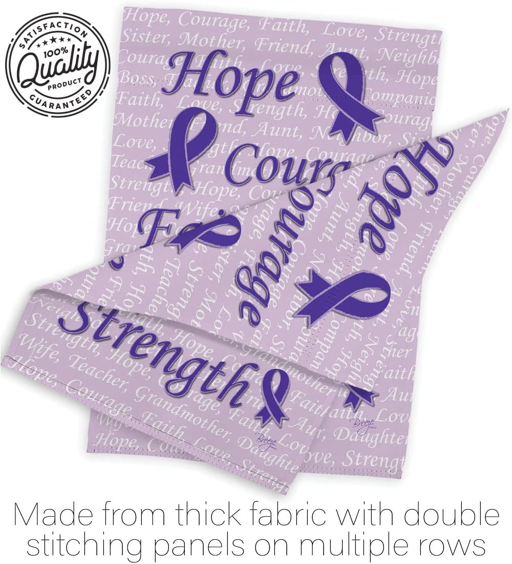 Breeze Decor H115091 Hope, Faith, Courage (Purple) Inspirational Support Decorative Vertical House Flag, 28" x 40", Multicolor