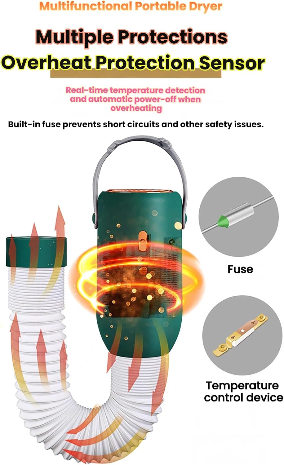 Mini Portable Blanket Warmer Suitable for Shoes Clothes and Blanket warmer Bed Warmer Contains Large Cloth Bag (Green)