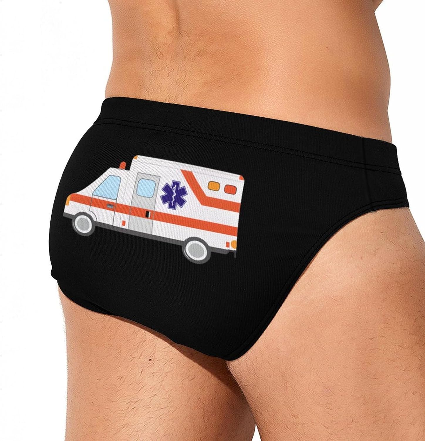 Ambulance Emergency Medical Technician Mens Swim Briefs Print Bikini Swimwear Sport Swimsuit Surf Shorts Trunks