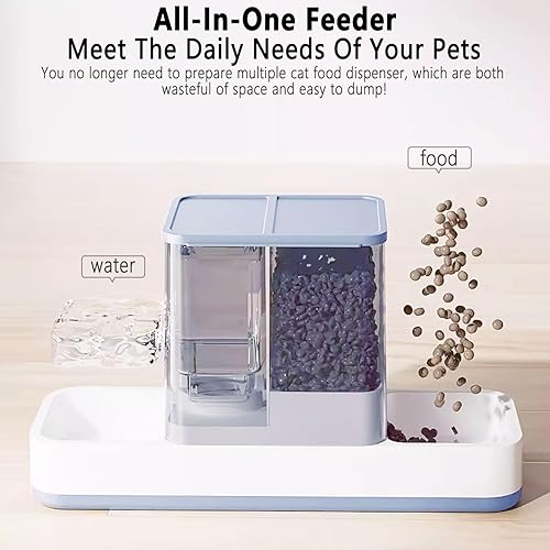 Miniatura 2 de kathson Gravity - Dispensador automático de alimentos y agua para gatos, bebedero automático para perros, 2 en 1, juego de cuencos de agua y