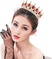 DRESHOW Kristály Barokk Tiara Korona Női Esküvői Fejdísz Strasszos Hercegnő 6