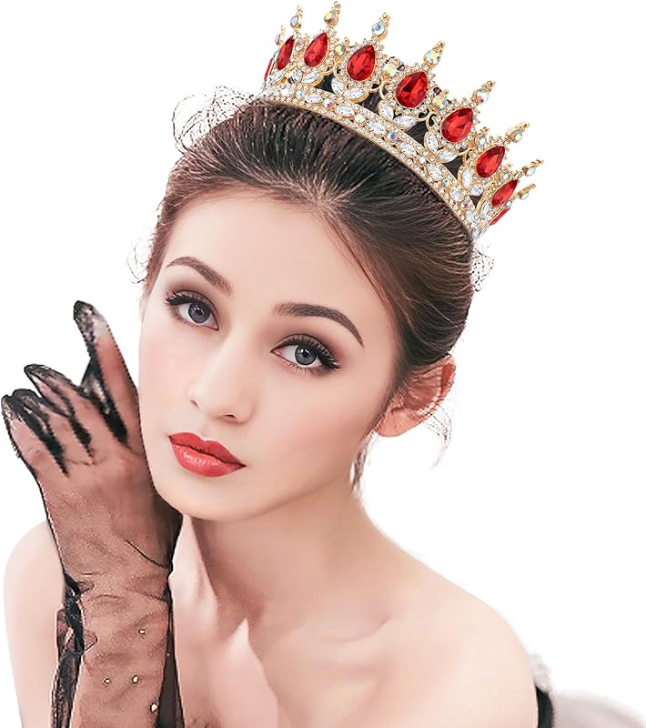 DRESHOW Kristály Barokk Tiara Korona Női Esküvői Fejdísz Strasszos Hercegnő