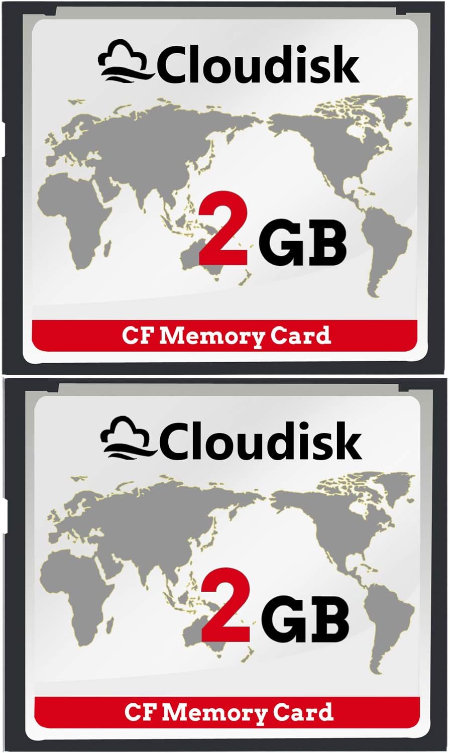 Pack of 2 Compact Flash Card 2GB CF Cards 2.0 Performance for Vintage Digital, Camera, and Industry Equipment (2GB)