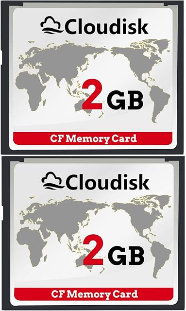 Cloudisk 2X CF Card Compact Flash Memory Card Performance For Vintage Digital Camera (2X2GB)