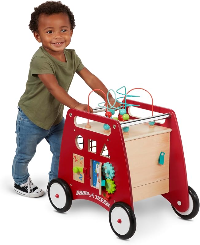 Radio Flyer Deluxe Push & Play Cube Walker, juguete andador para edades de 1 a 3 años