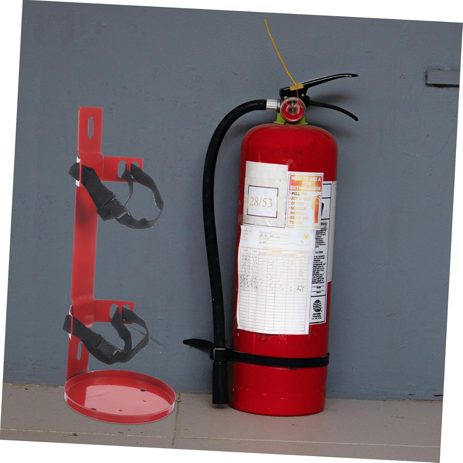 Tofficu Fire Extinguisher Holder Wall Mount Bracket Fire Safety Equipment Easy Installation Space-Saving Design