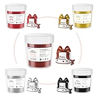 Vista 61 de Polvo de brillo comestible rosa de 0.35 onzas, polvo de grado alimenticio para tartas, polvo de postre insípido para hornear Cherrysea Food 1-dorado