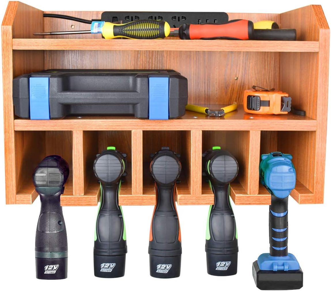 Power Tool Charging Storage - Drill Storage Organization Hanging Drill Wall Holder, Wall Mount Tools Home & Garage Storage System （Need to Assemble Yourself）