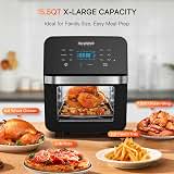 Nuwave Brio 15.5Qt Air Fryer Oven with Plug-In Grill, XL Family Size, Air Fry/Grill/Rotisserie; Even & Crisp Cooking; 100 One-Touch Presets/50 Memory; 50°F-425°F in 5°F Steps; 1800W — image 3