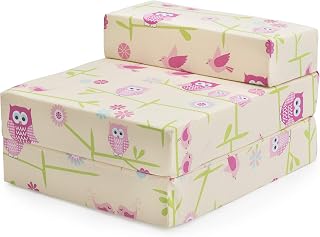 Ready Steady Bed Children's Chair Bed Futon Fold Out Z Bed Owls Design Guest Bed Folding Mattress