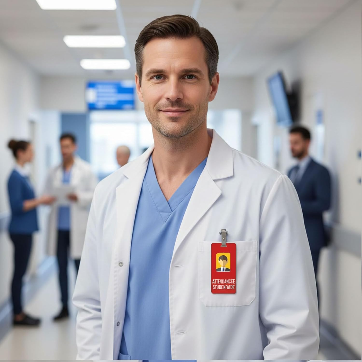 Vertical Custom Badge Buddy Double Sided Printed Name ID Backer Card - Durable and Water Resistant Ideal for Nurses, Doctors, Teachers, Security, Trade Show, Visitor, Work Badge