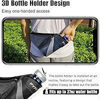 Vista 4 de PYFK - Cangurera de hidratación para correr con soporte para botella de agua, para hombres y mujeres, material reflectante