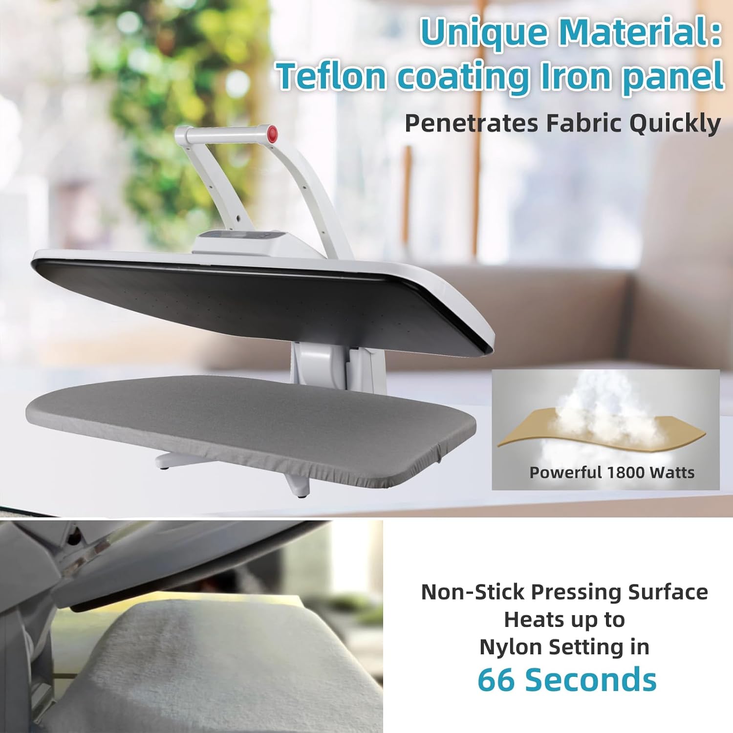 1800W Large Steam Press Machine with LED Screen, 31”x 12” Clothes Press Machine for Home Business Digital Steam Press for Clothes, 5 Temperature Settings for All Fabrics and Steam Burst