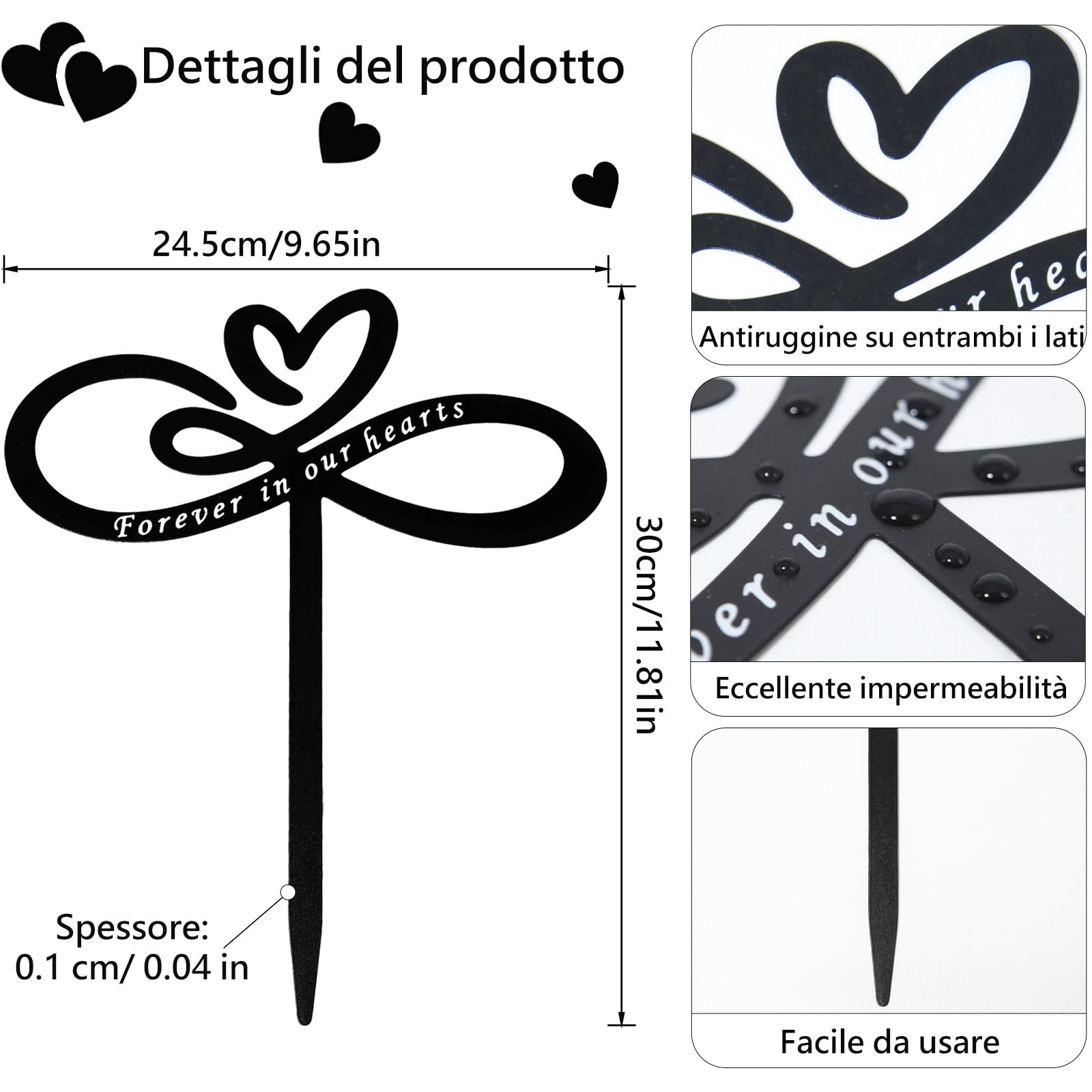 Targa Commemorativa Metallo Decorazione Funeraria per Cani Gatti Resistente alle Intemperie Segno Memoria Duraturo per Tomba Giardino Cortile Esterno Prato