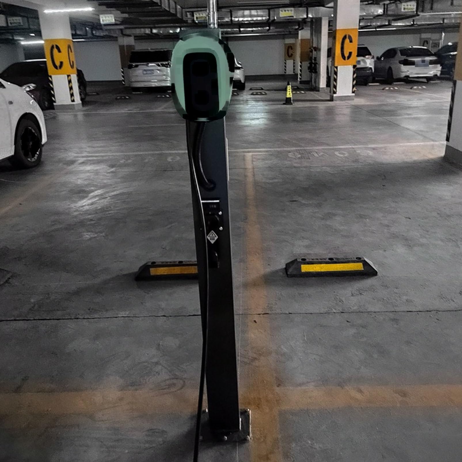Stojak na ładowarkę do pojazdów elektrycznych, do użytku wewnątrz i na zewnątrz, stacja ładująca do pojazdów elektrycznych z uchwytem złącza i organizerem kabli dla wydajnego ładowania samochodu