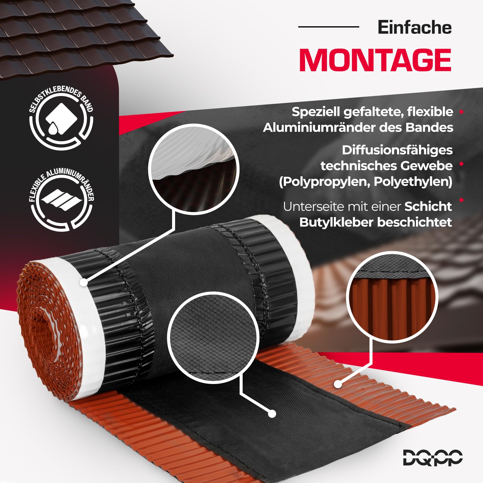5m x 320mm Brun chocolat closoir ventilé RAL 8017